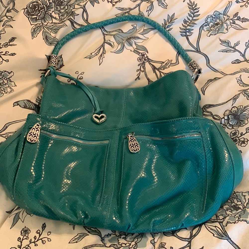 Brighton Snake Embossed Leather Shoulder Bag New, Never Used 16”w x 12”h x 7”d